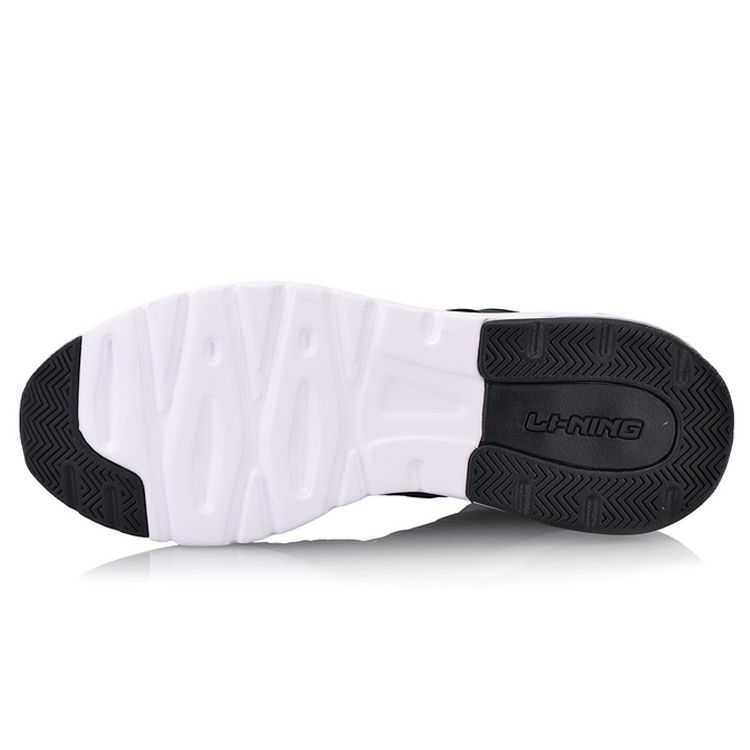 Li-Ning Трендовые полупальцевые кроссовки с воздушной подушкой, нескользящие, амортизирующие, легкие, с низким верхом, повседневные, унисекс, черные, белые, AGCN107-1