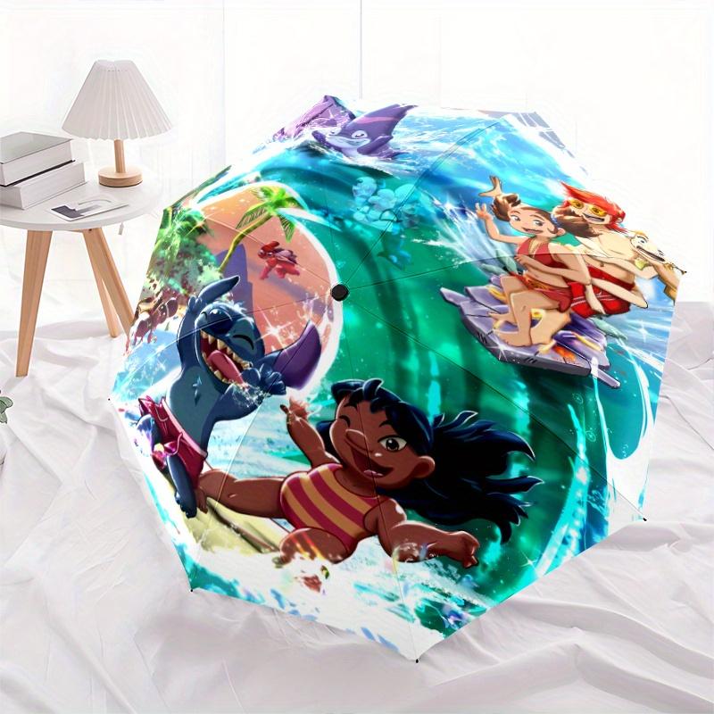 Lilo & Stitch Automatic Opening and Closing Cartoon Umbrella - Small Umbrella Suitable for Various Occasions, Portable 3-Fold Small Umbrella