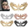Masquerade Face Cushion Mardi Gras Masque Costume Metal Rhinestone Halloween Cosplay Eye Cushion for Carnival Stage Party Favors