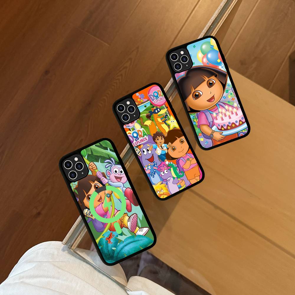 Adventure TV D-Dora The E-Explorer Phone Magesafe Magnetic Wireless Charge Case For IPhone 16 11 12 13 14 15 Pro Max Plus Mini