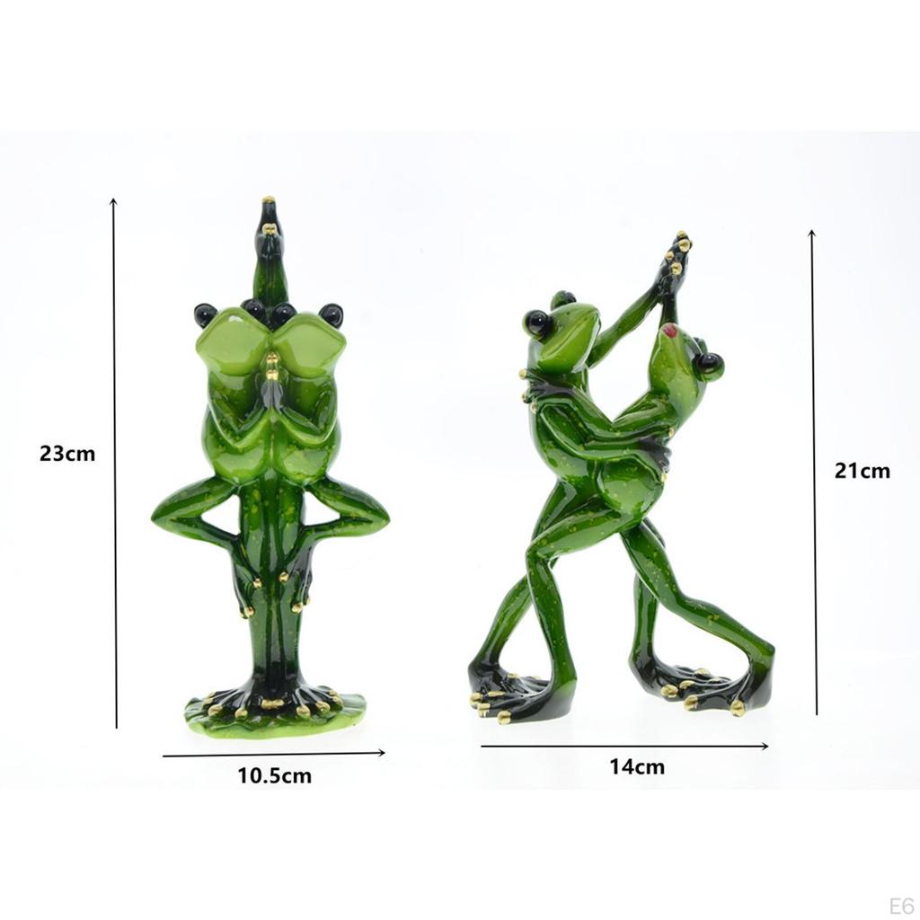 Статуя танцовщицы-лягушки Скульптура животного Коллекционная поделка из смолы для уличной садовой полки и офиса