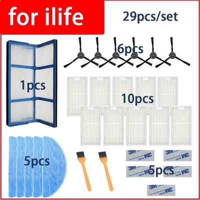 Для Ilife v5 v5s V3 V3s v5pro V50 V55 x5 v5s Pro Запчасти для пылесоса-робота Боковая щетка Основной пылевой фильтр Швабра Hepa-фильтр