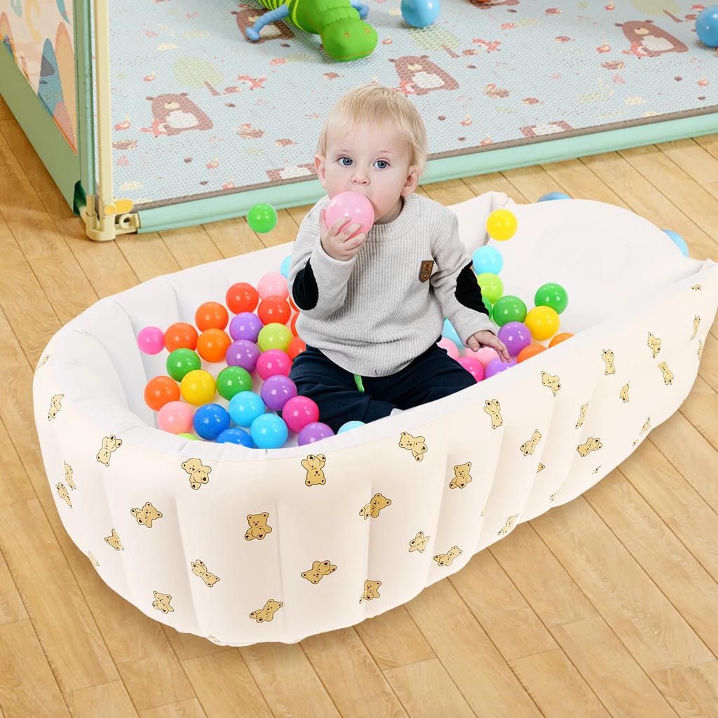Inflatable Baby Bathtub PVC Toddler Bath Foldable Travel Shower Basin Portable Outdoor Pool Anti Slip Children's Bathtub