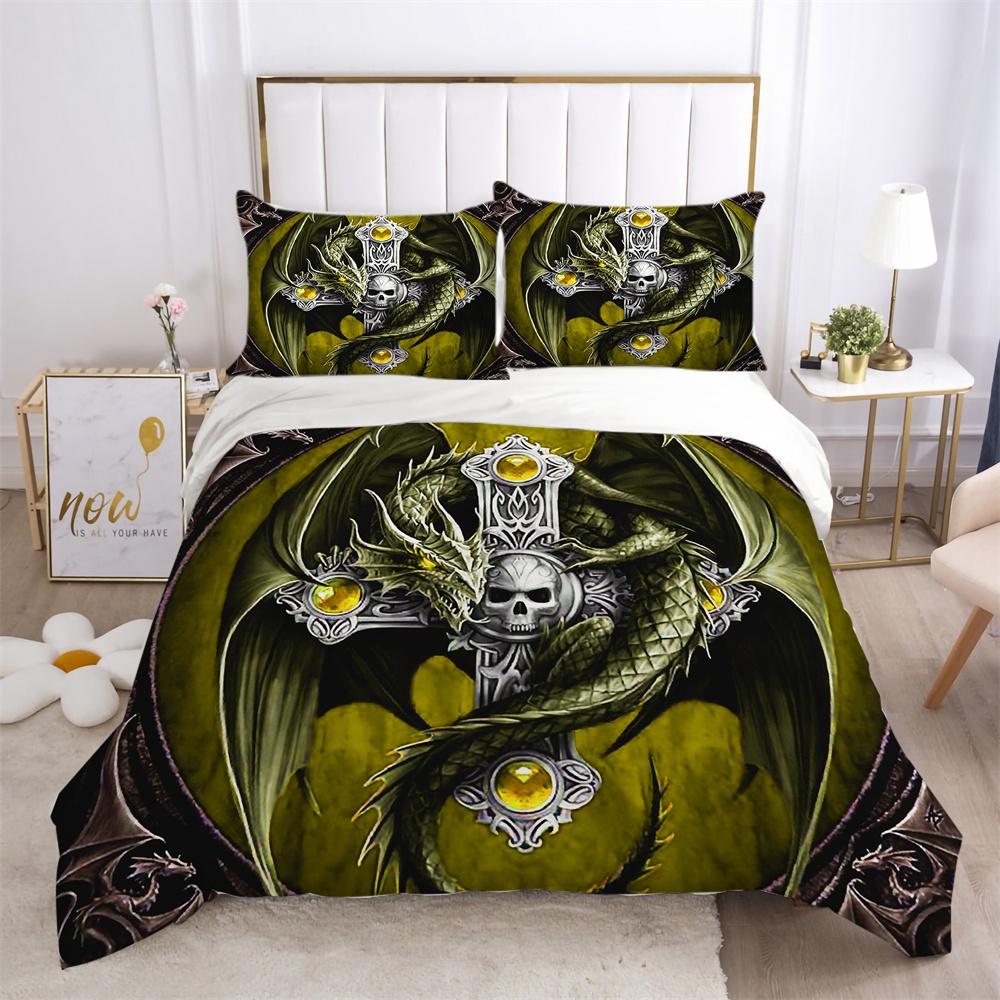 3D Skull Printing Duvet Cover Set Twin Size Microfiber Bedding Set Fashion High Ranking Cool Bedroom Decor