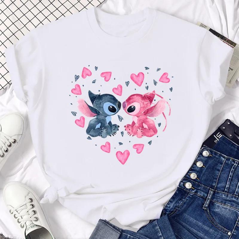 Funny Cartoon Character Stitch Unisexs Summer Casual TShirt Unisexs Cotton TShirt Y2K Style Stitch Unisexs Fashionable