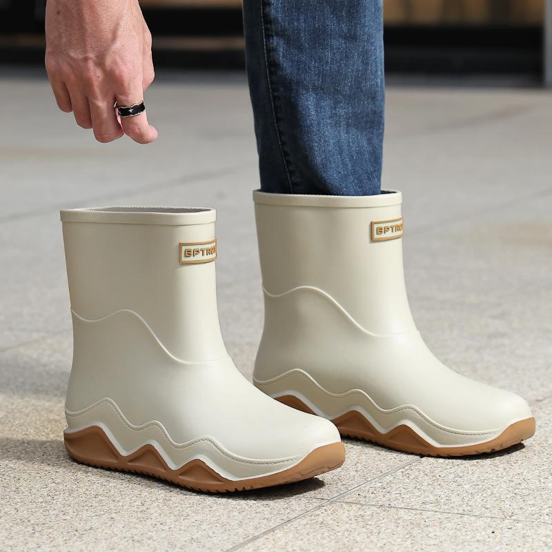 British Short and Medium Rain Shoes Chelsea Wading Boots Men's New Non-slip Rubber Boots Men's Outer Wear Shoes Fishing Shoes