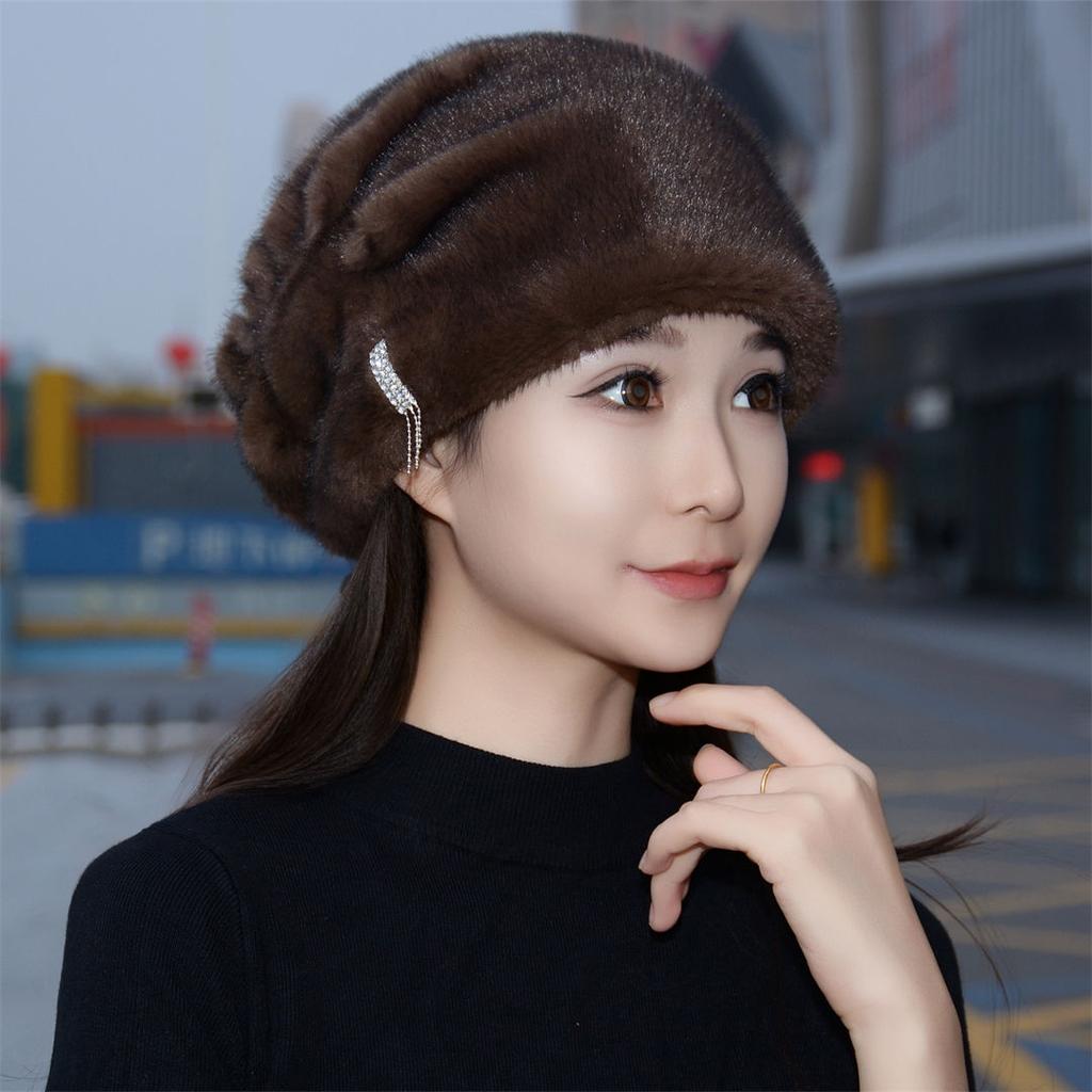 New Women's Warm Ear Protection Fashionable Headgear Mother's Thickened Middle-aged and Elderly Winter Hat