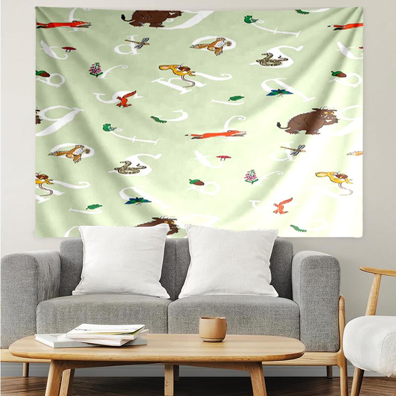 The-Gruffalo Print Tapestry, Backdrop, Easy Setup, Ideal for Bedroom, Office & Living Room, with Aesthetic Wall Hanging Decor.