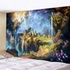 Paradise Wonderland Psychedelic Tapestry Wall Hanging Giant Mushroom House Bohemian Home Decor Wall Hanging Large Tapestry