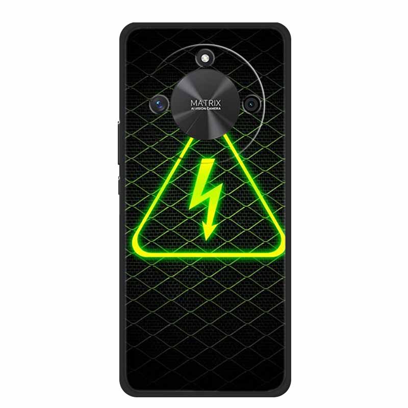 Coque For Honor X9c Smart Case Cute Cartoon Black Silicone Soft Phone Cases For Honor X60 5G Back Cover Case Funda Capas Shell