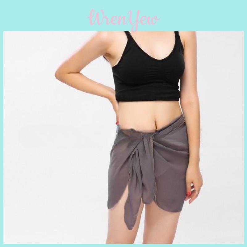 Monochrome Chiffon Beach Dress Lightweight Shawl Fashionable Cover-up For Women