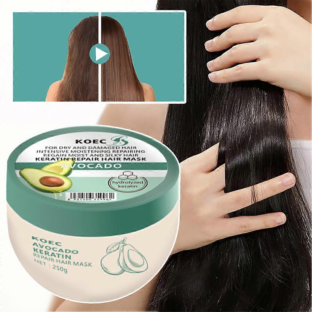 250g Avocado Keratin Hair Mask - Nourishes, Smoothes & Repairs Hair, Deep Conditioning Treatment for Soft, Healthy Hair