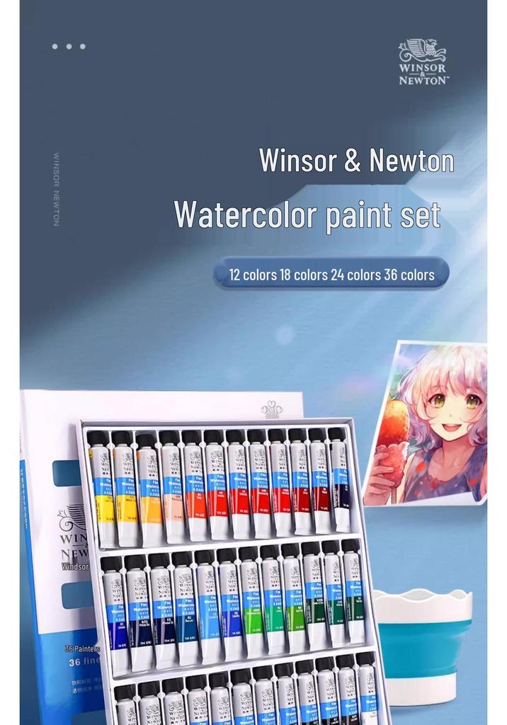 Набор акварельных красок Winsor & Newton, 24 цвета, 10 мл - Идеально для детей и студентов