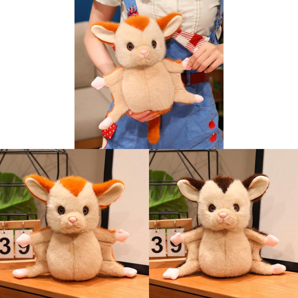 Orange And Brown Sugar Glider Plush Doll With Pp Cotton Filling For Home Decor