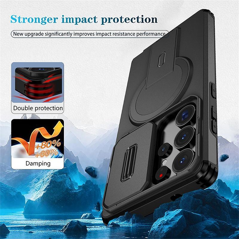 Чехол-подставка Armor для Samsung Galaxy S25 Ultra S25+ S 25 FE со сдвижной защитой камеры Funda для Galaxy S25 Plus S25ultra Задняя крышка