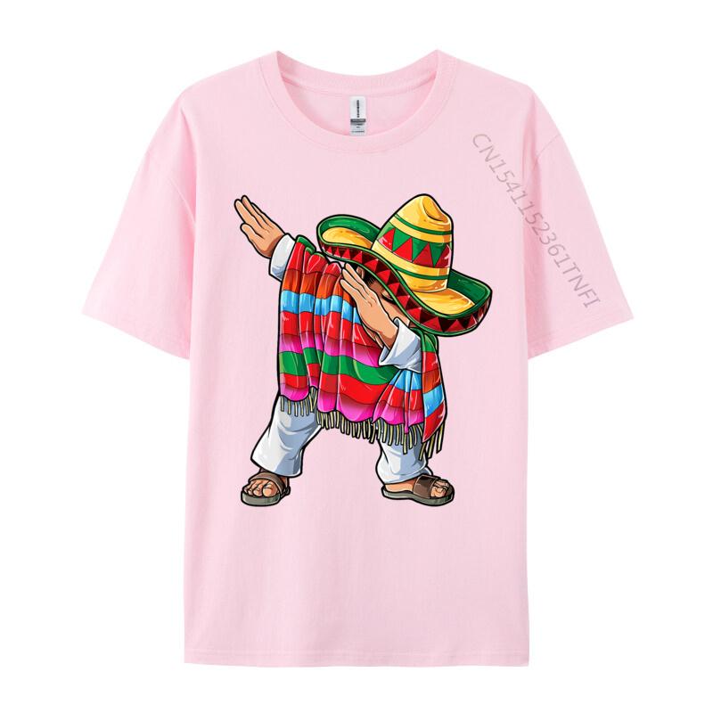 Dabbing Mexican Poncho Cinco De Mayo Men Sombrero Dab Hot Sale Mens T Shirt Premium Cotton Family Tops Shirt Funny Men Tshirt