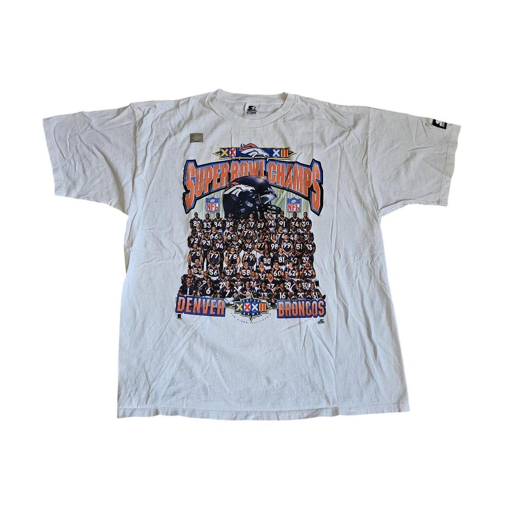 Starter Denver Broncos 1998 Super Bowl Champions White T-shirt Sz XL
