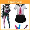 Модный костюм для косплея Danganronpa Ибуки Миоды с ярким черно-белым дизайном
