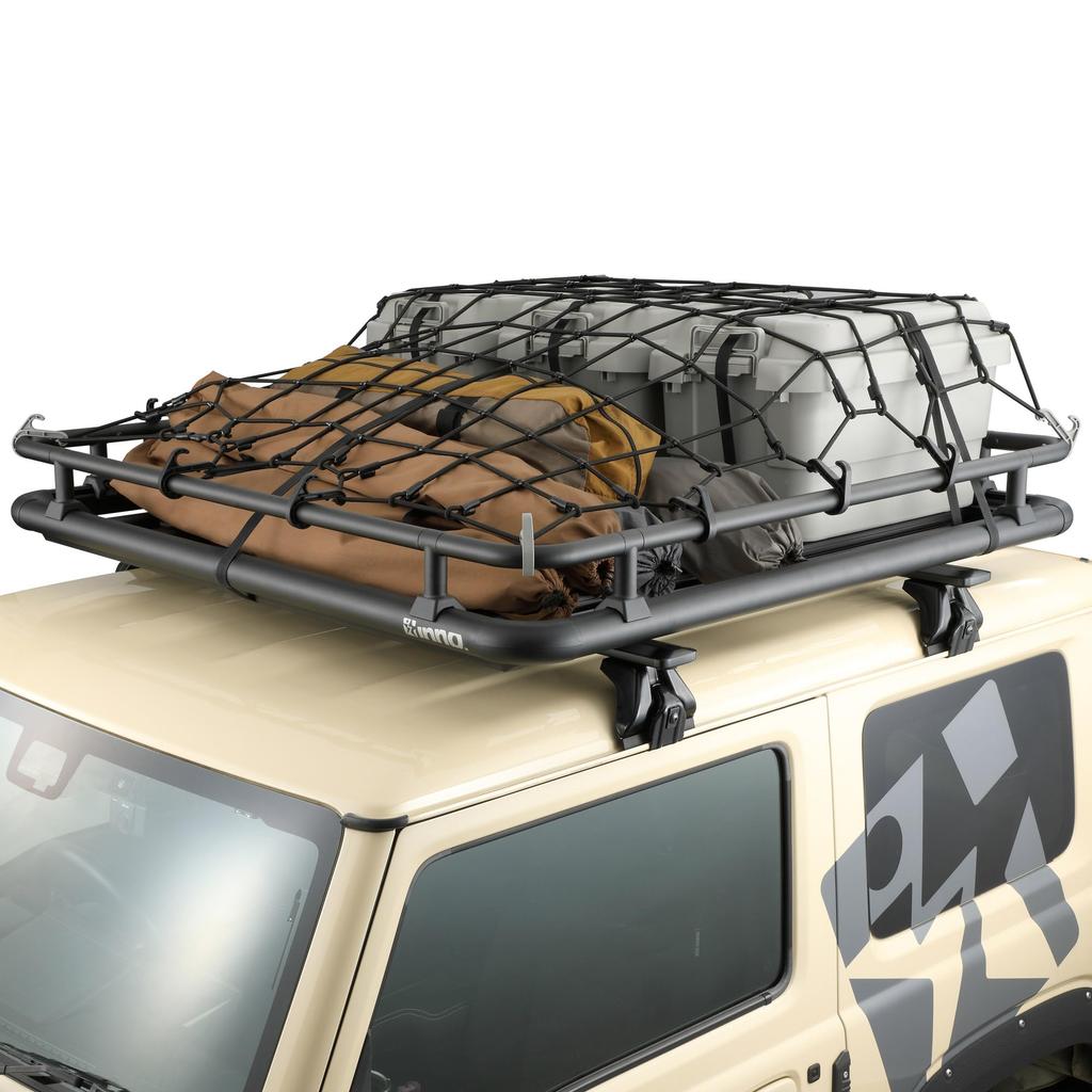 Carmate INNO Car Cargo Large X 120 8mm Wire 14 Detachable for Securing and Fall IN813 Net, (110 Cm), Diameter, Extra-Thick Rubber, Hooks, 200%