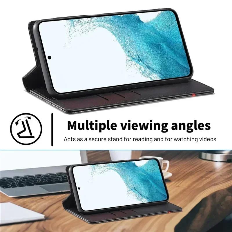 Чехол из кожи с карбоновым волокном для Samsung A35 A55 5G A25 A71 A72 A52 A12 A32 A02S A22 A13 A04 A33 A53 A23 A54 A34 A14 A24 A15