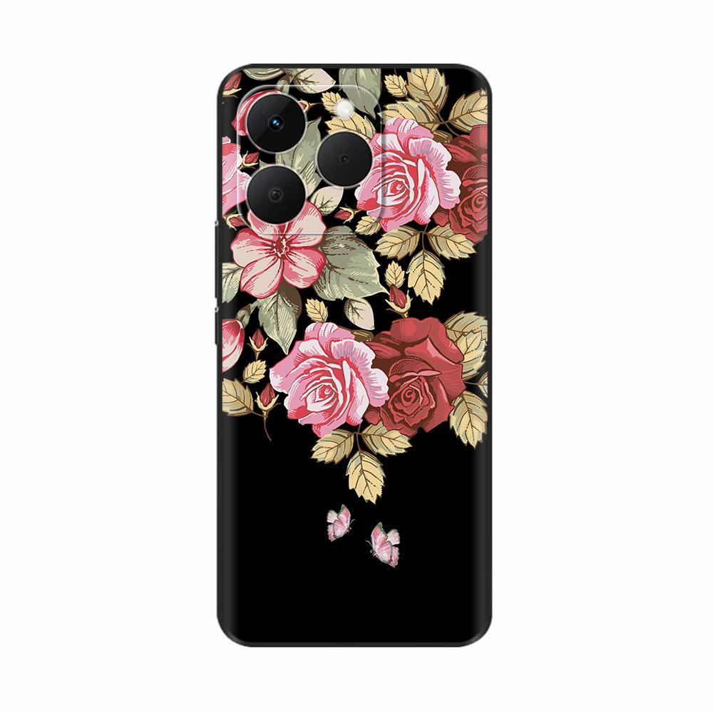 Shockproof Case For Realme 15T 5G Case Luxury Painted Black TPU Silicone Soft Bumper Funda for Realme 15T Phone Cases Back Cover