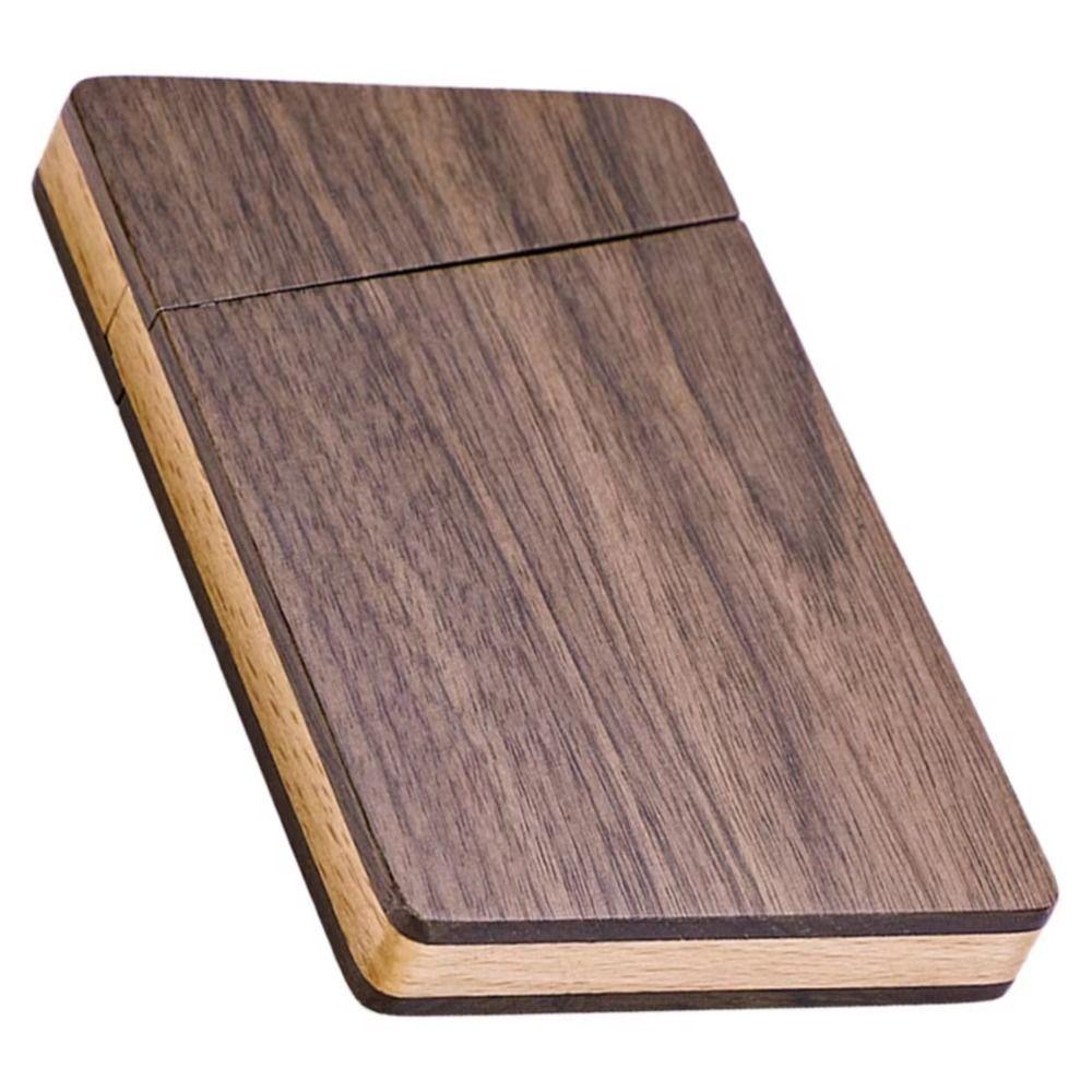 Large Capacity Business Card Storage Box Solid Wood Business Card Organizer  Desk Accessories