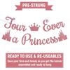 Four Ever A Princess Banner - Beautiful Girl 4th Birthday Banner, Little Princess Calstle Themed 4 Years Old Birthday Party Supplies Rose Gold