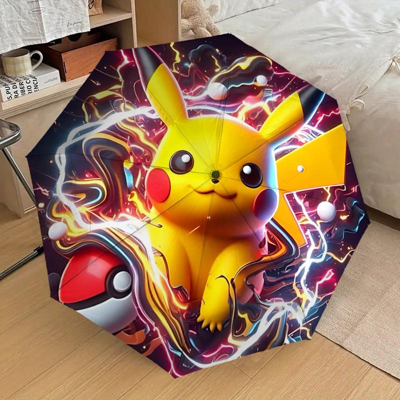 1PC , Pokémon Automatic Folding Umbrella | Vibrant Motif & Compact Design for Everyone, On-the-Go Essential - Gift-Worthy Style yy250930051