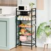 5 Tier Mesh Wire Rolling Cart Kitchen Storage Organizer Utility Cart Fruit Vegetable Metal Basket Storage Trolley Carts Wheels