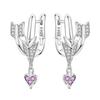 Orstarry 925 Silver Pink Sweet Bow Earrings Women Jewelry Trendy Drop Earrings Party Gift Anniversary