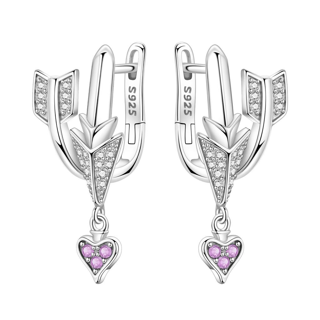 Orstarry 925 Silver Pink Sweet Bow Earrings Women Jewelry Trendy Drop Earrings Party Gift Anniversary