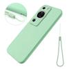 Для Huawei P60 Pro / P60 жидкий силиконовый чехол для телефона с защитой от царапин, мягкая подкладка, противоударный чехол для телефона с ремешком