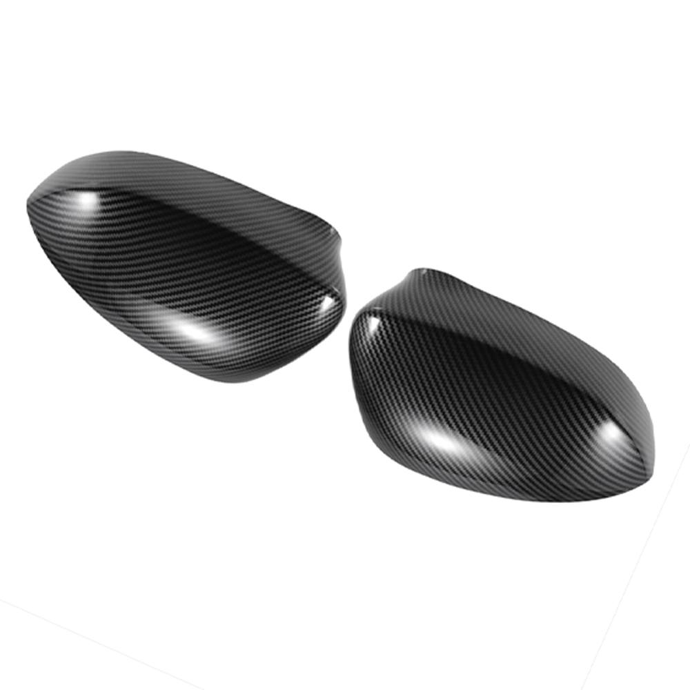 For Fiat 500 2007- Carbon/Glossy Black Side Mirror Cover Cap Door Wing Rearview Mirrors Accessories