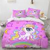 Cartoon Unicorn Flying Horse Bedding Set Boys Girls Twin Queen Size Duvet Cover Pillowcase Bed Kids Adult Home Textileextile