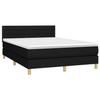 VidaXL Lit à sommier tapissier avec matelas Noir 140x200 cm Tissu - Modèle 3140699