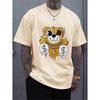 Men's Oversize T-shirt Cartoon Printed Top Short Sleeve Casual O-neck Clothing for Man