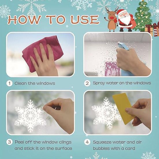 Рождественские наклейки на окна в виде снежинок, большие белые наклейки на окна в виде снежинок, зимние ПВХ наклейки для стекла, для праздничного украшения в помещении