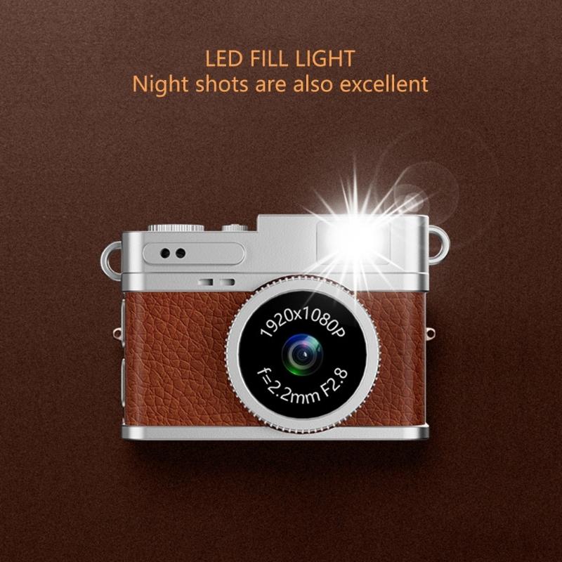 Compact Vintage Digital Camera For Travel 1080P 30FPS Recording Lightweight Design Built In 180mAh Battery Easy Operation