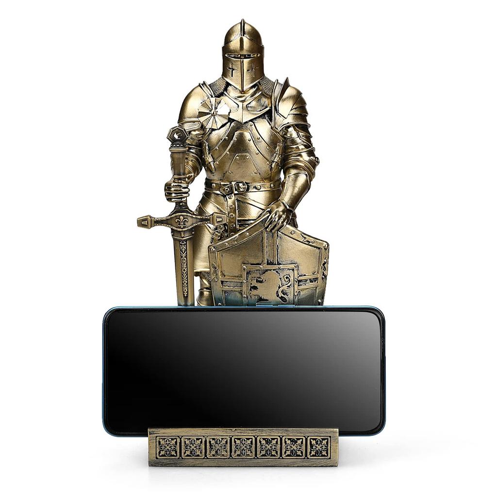 HDMbigmi King's Guard Ornament Knight Statue Desk Accessory, Pen Holder, Pen Stand, Paperweight for Office or Home (Bronze)