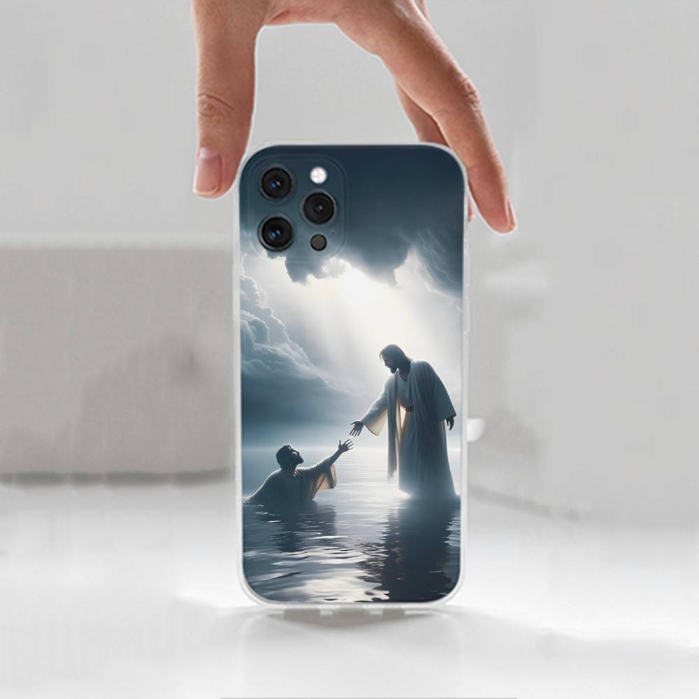 Cross Art Bible Christian  Case For iPhone 16,15,14,17,13,12,11 Plus,Pro,Max,XR,XS,X,7,8 Plus,SE,Mini,Transparent,Silicone