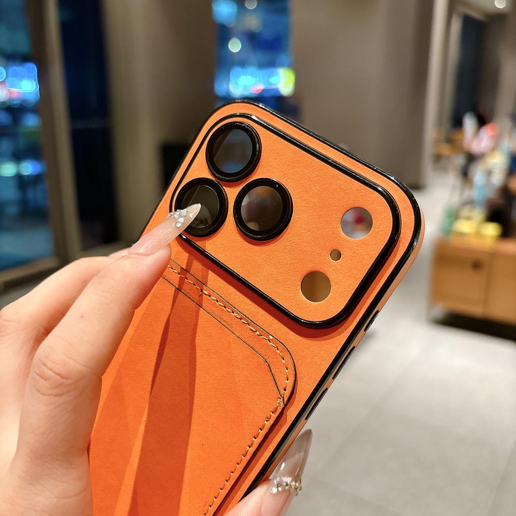 Кошелек Держатель для карт Замша Кожаный Чехол для телефона Для iPhone 17 16 15 14 13 Plus Pro Max Бизнес Вставка для карты Матовый Стеклянная крышка для объектива