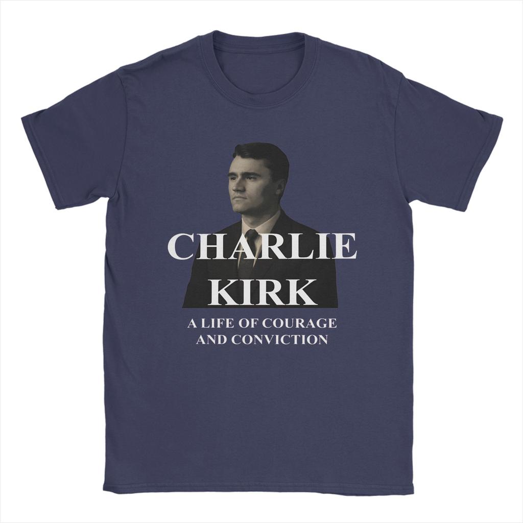 Charlie Kirk Tribute 100 Cotton TShirt For Men Summer Funny T Shirts Crewneck Harajuku Tees Oversized Wholesale Clothing