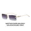 Cheetah Style Unisex Square Metal Sunglasses Uv400 Antiglare For Travel And Fashion