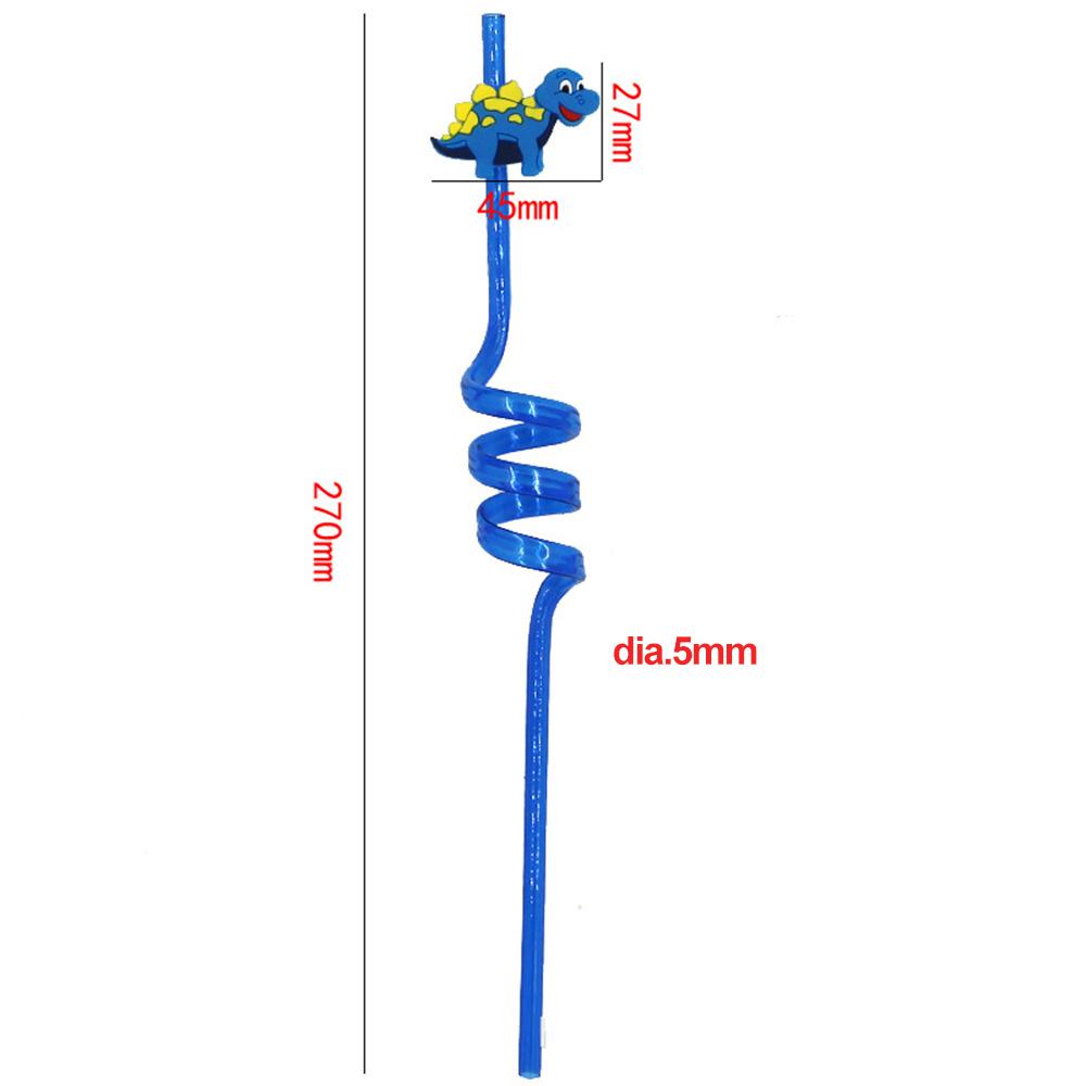 Drinking Decor Temporaty Straw Straws-Plastic Dinosaur Reusable Straws Dino Theme Cartoon Pattern