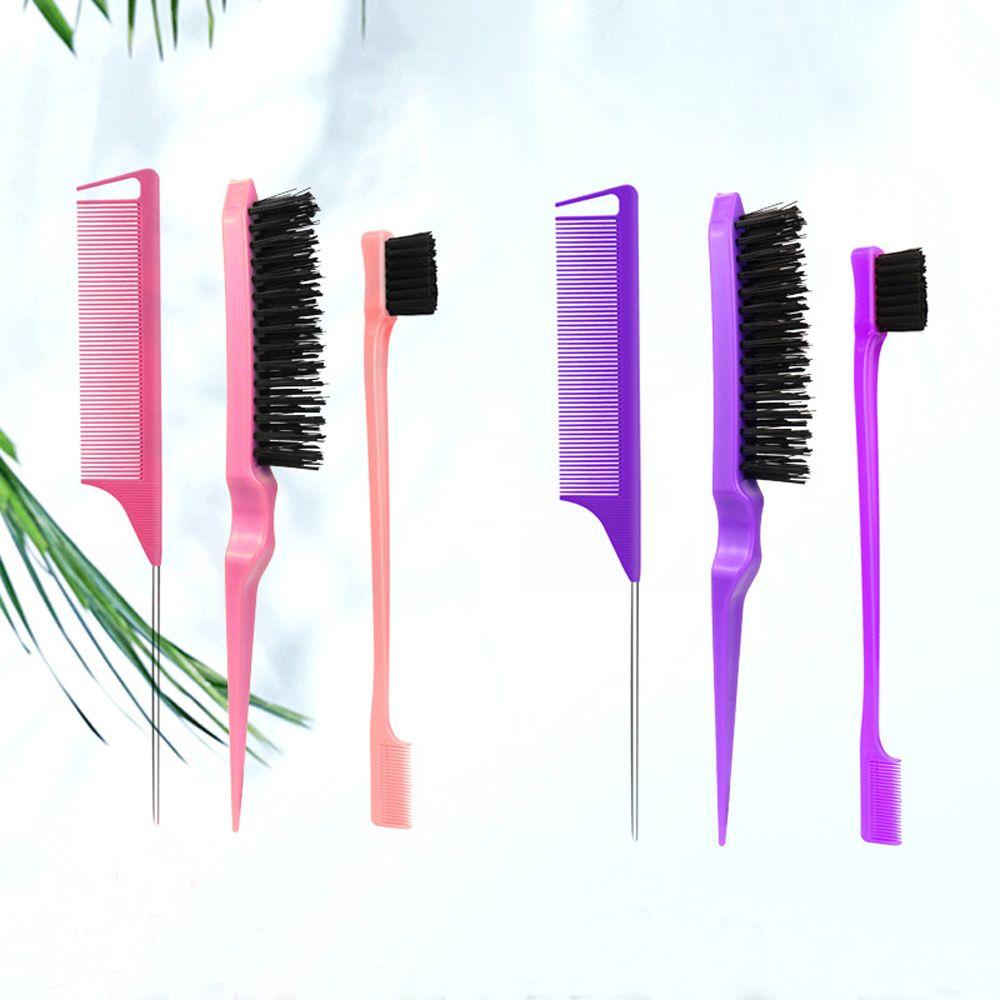 Расческа с хвостиком, щетка с мелкими зубцами для окрашивания волос, набор щеток с расческой и двусторонним краем, расческа с хвостиком