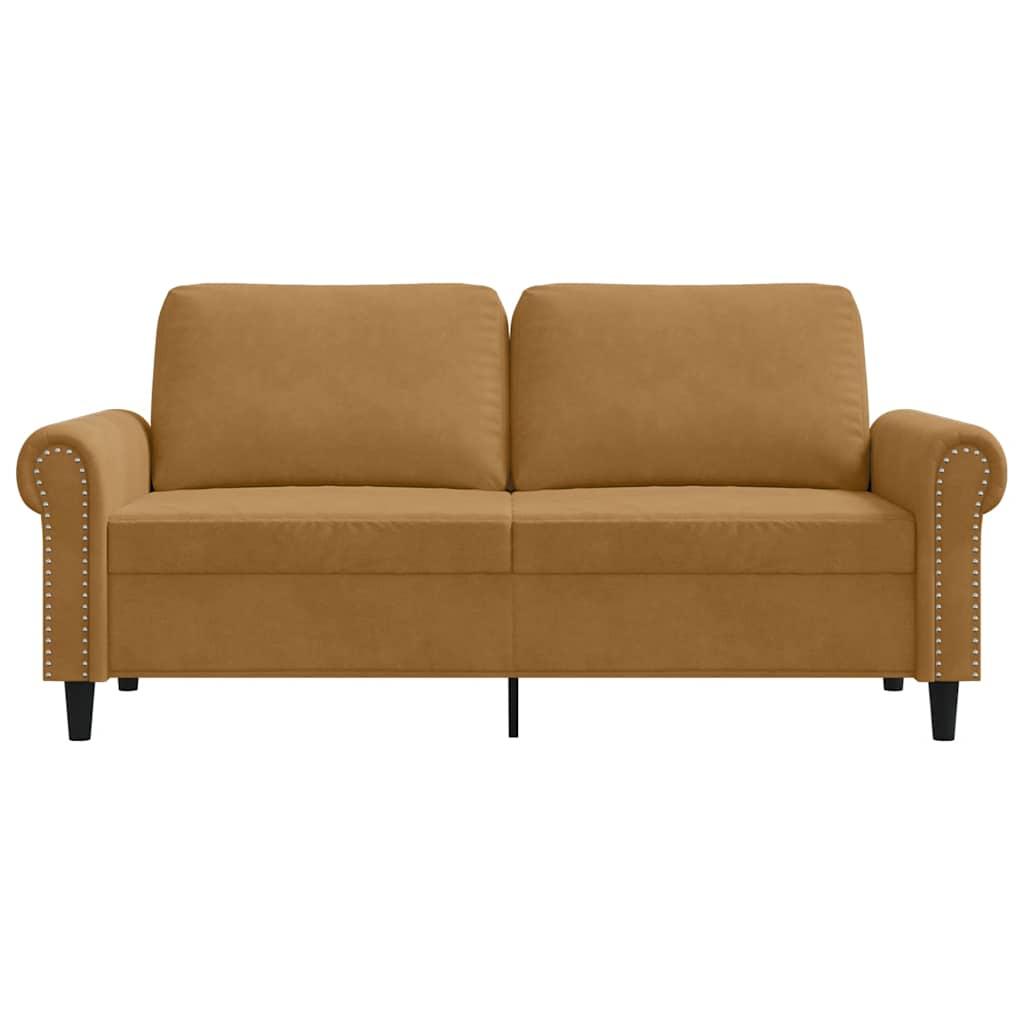 Vidaxl Sofa 2-Osobowa, Brązowa, 140 Cm, Tapicerowana Aksamitem