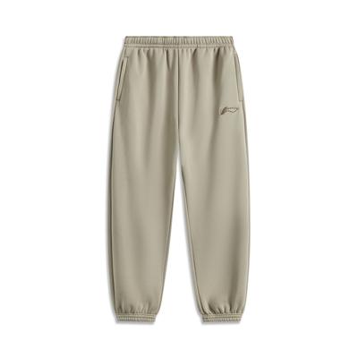 Мужские спортивные штаны Li Ning Fitness Series с флисовой подкладкой, теплые, трикотажные, темно-зеленые, AKLUB59-4