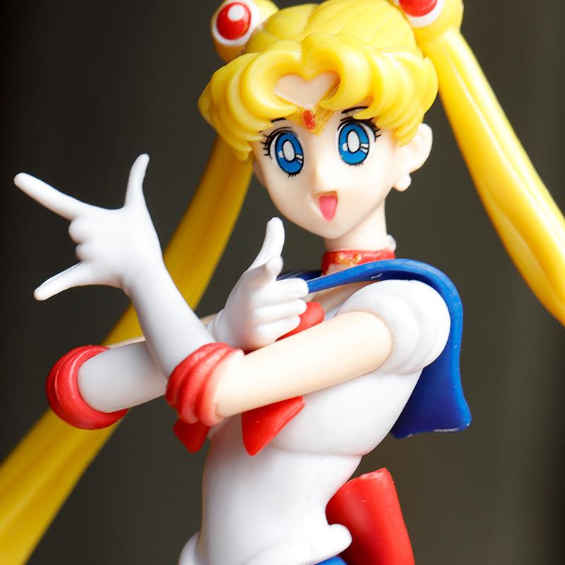 17cm Cartoon Cute Girl Sailor Moon Anime Figure PVC Action Anime Figure Model Kawaii Doll Desktop Ornaments