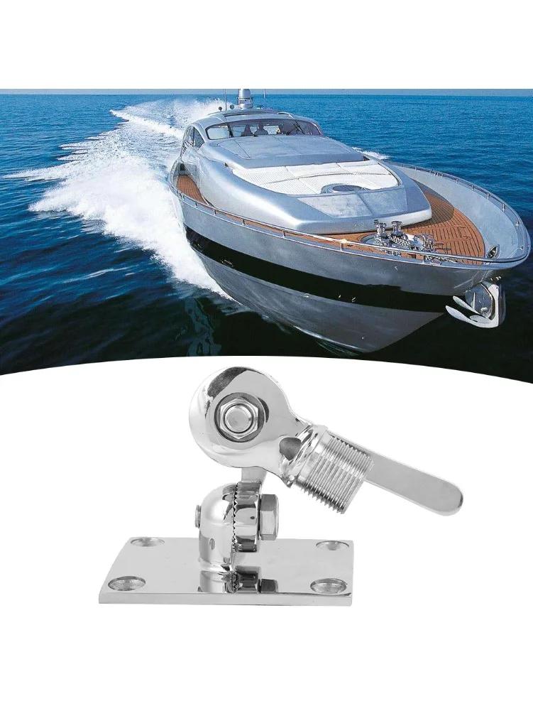38mm/1.50in 316 Stainless Steel Marine VHF Antenna Dual Axle Adjustable Base Mount Aerial Base