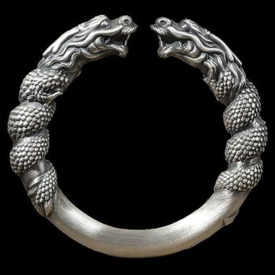 JMXD-высококачественный посеребренный ретро-браслет ручной работы с двойным драконом, персонализированные наручные часы для мужчин и женщин